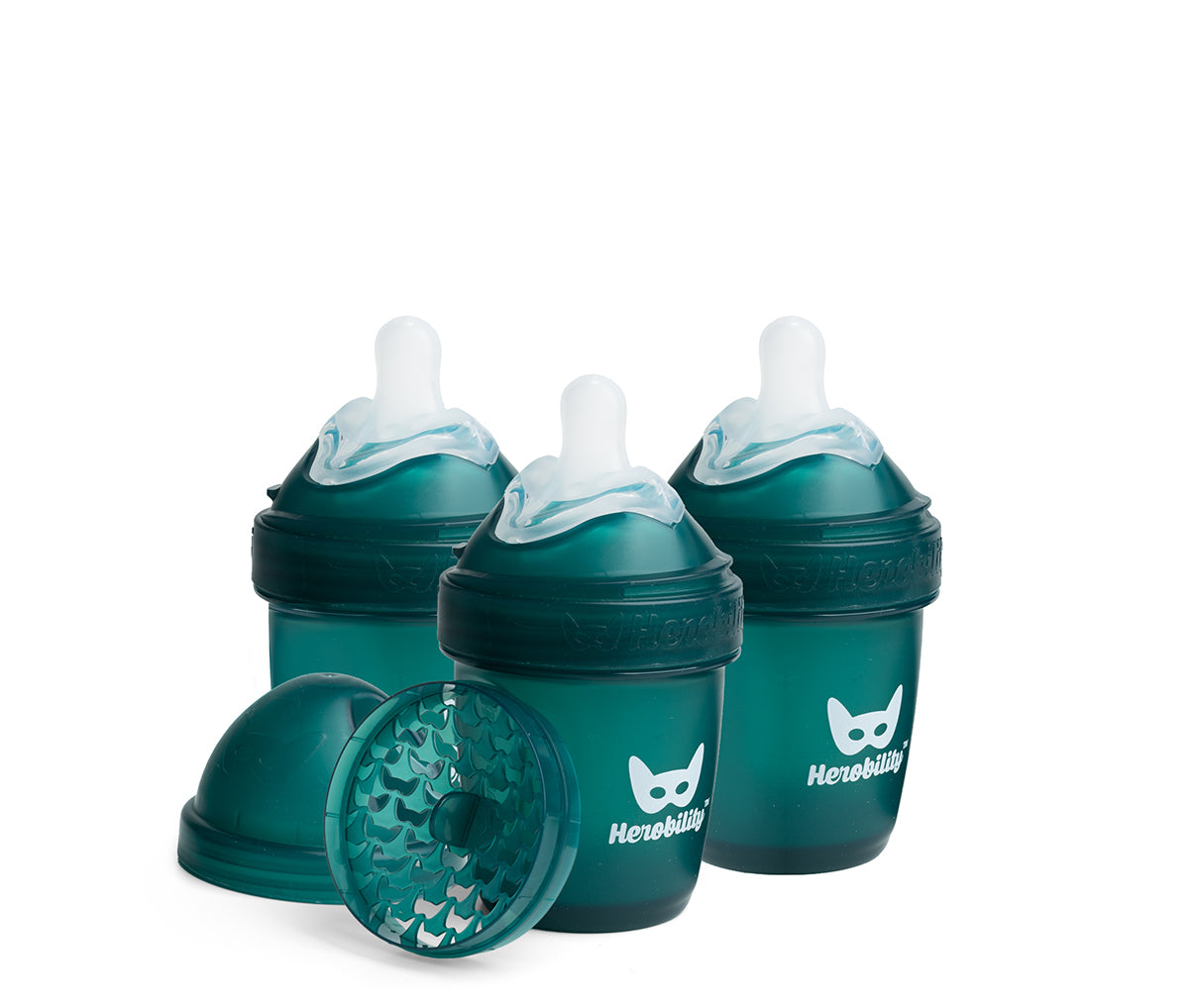 3-pack Nappflaskor 140 ml - Mörk Grön