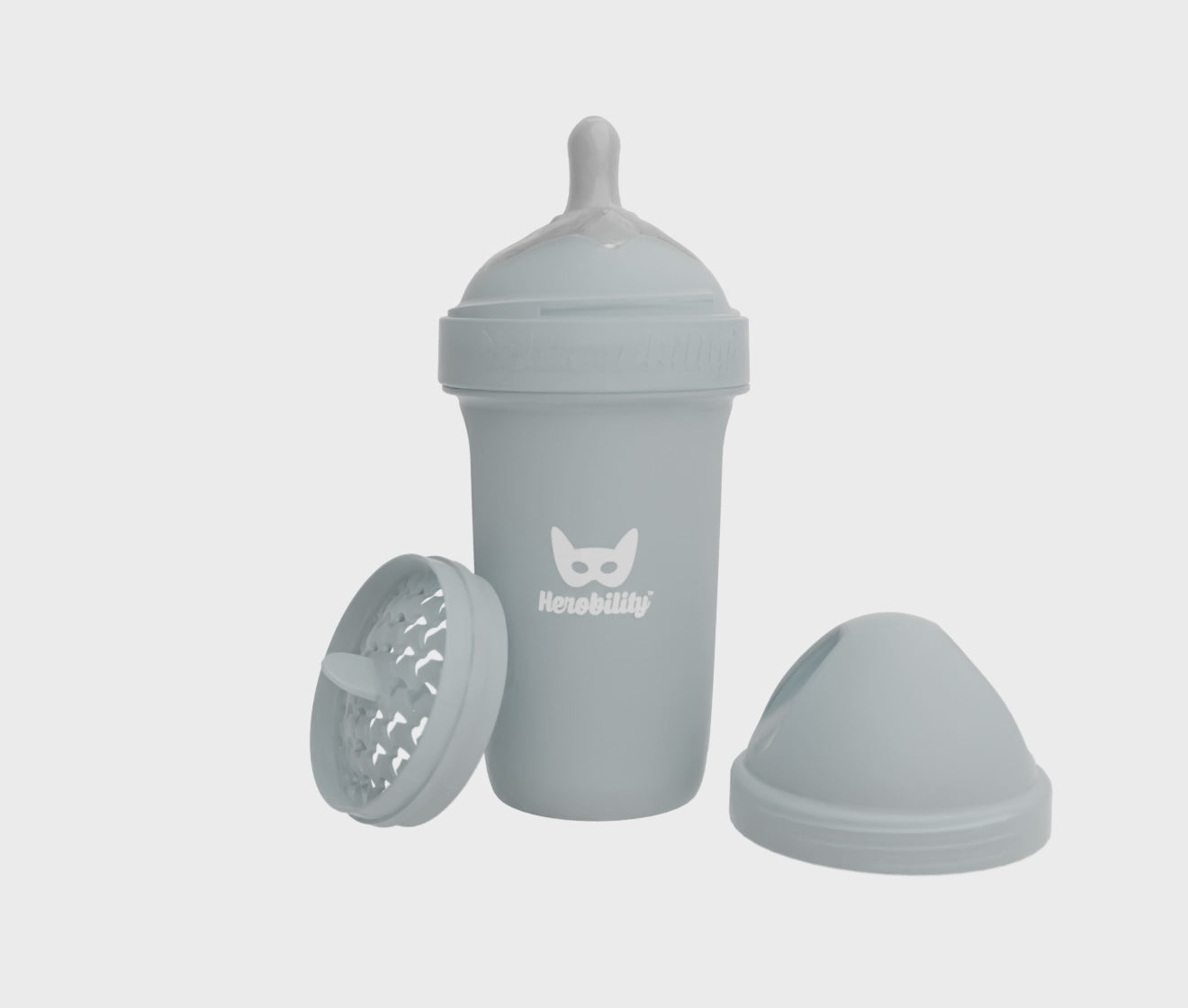 Double Anti-Colic Baby Bottle LT 240 ml/8.5 floz Gray
