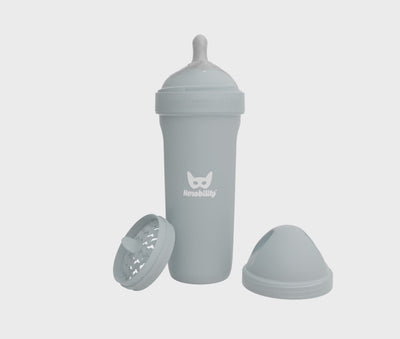 Double Anti-Colic Baby Bottle LT 340 ml/12 floz Gray