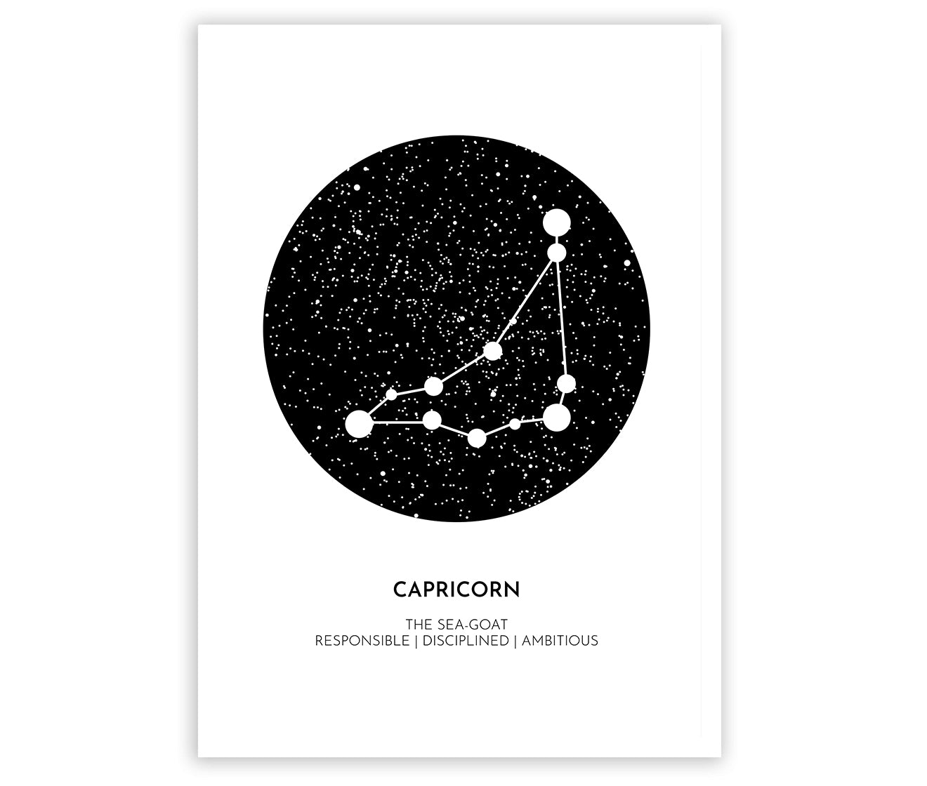 Zodiac sky birth poster 50x70 cm