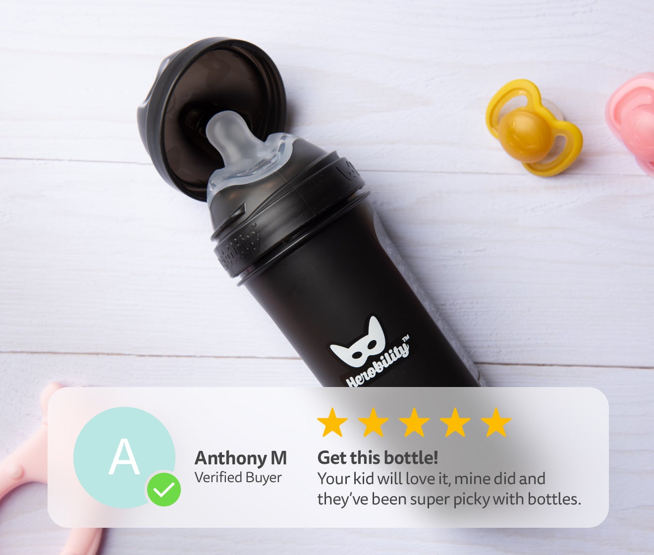 Double Anti-Colic Baby Bottle LT 340 ml Black