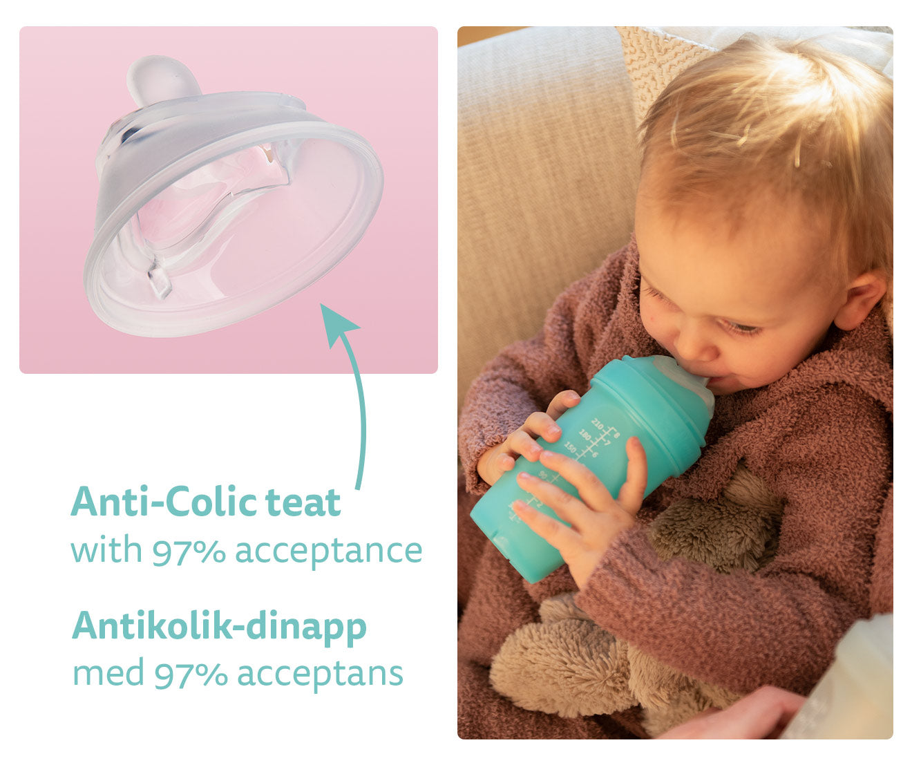 Double Anti-Colic Baby Bottle LT 240 ml/8.5 floz Blue
