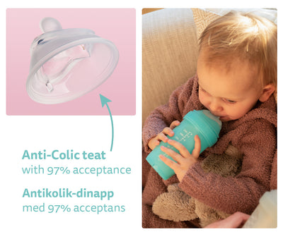 Double Anti-Colic Baby Bottle LT 240 ml/8.5 floz Blue