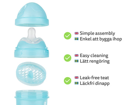 Double Anti-Colic Baby Bottle LT 340 ml/12 floz Blue