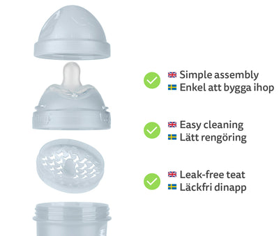 Double Anti-Colic Baby Bottle LT 340 ml/12 floz Gray