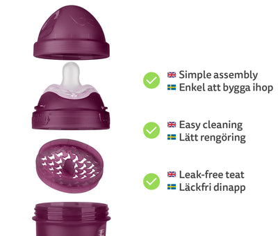 Double Anti-Colic Baby Bottle LT 340 ml/12 floz Merlot