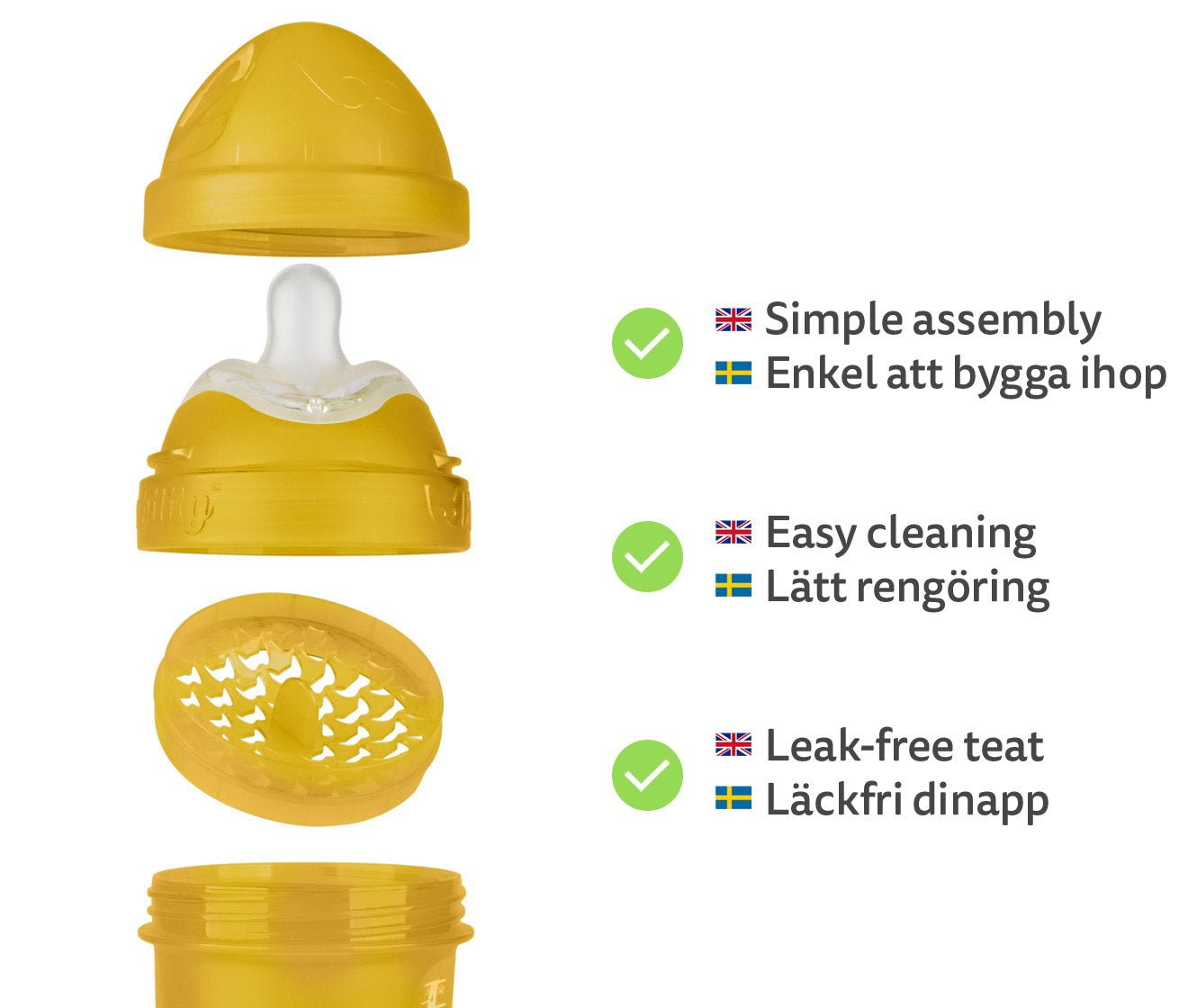 Double Anti-Colic Baby Bottle LT 340 ml/12 floz Mustard