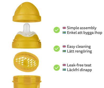 Double Anti-Colic Baby Bottle LT 340 ml/12 floz Mustard