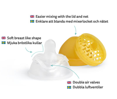 Double Anti-Colic Baby Bottle LT 340 ml/12 floz Mustard