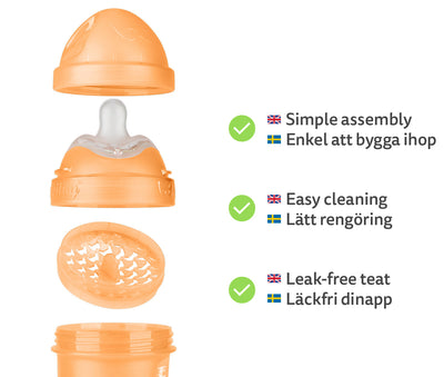 3-pack Baby Bottles 140 ml – Peach