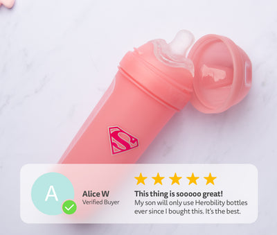Double Anti-Colic Baby Bottle LT 340 ml/12 floz Supergirl
